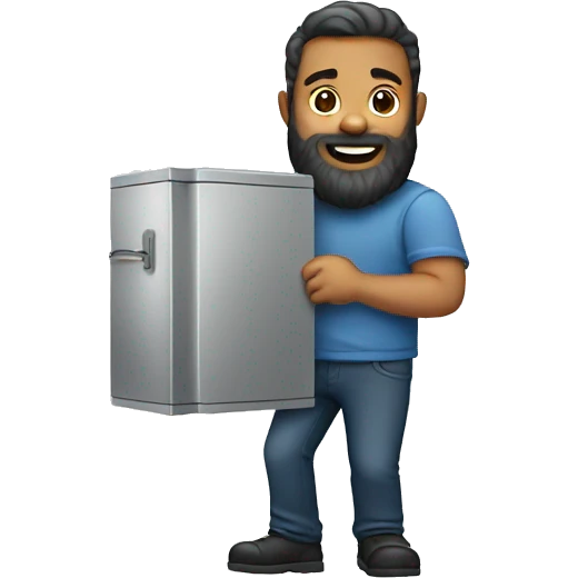 Bearded man carrying a refrigerator  emoji