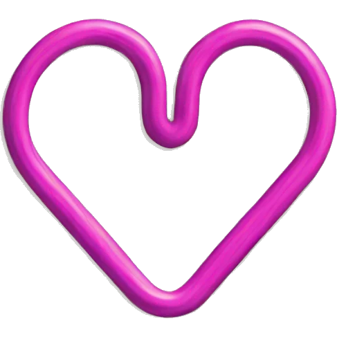 A heart-shaped paper clip emoji