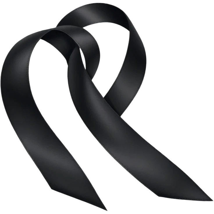 black piece of ribbon # emoji