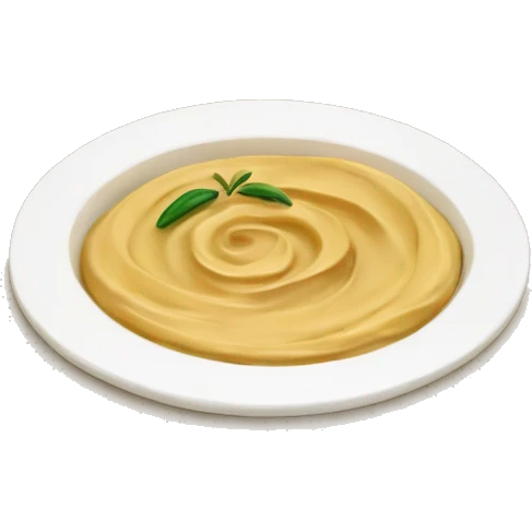 hummus with olive oil swirl and one pita bread on the side, NO FACE emoji