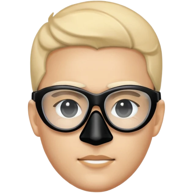 Лицо человека в черной маске и черных спортивных очках emoji