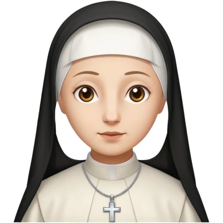 Rosalia (the singer) as a nun. (Use lux album cover as reference). The habit is white. emoji