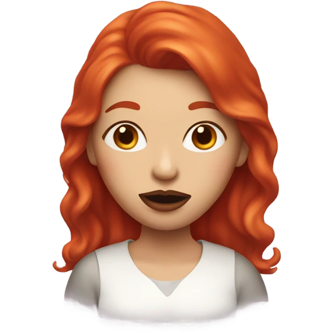 Red hair Lipstick Face covered in milk liquid emoji