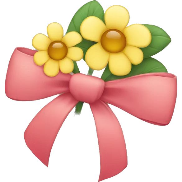 a flower and a bow emoji