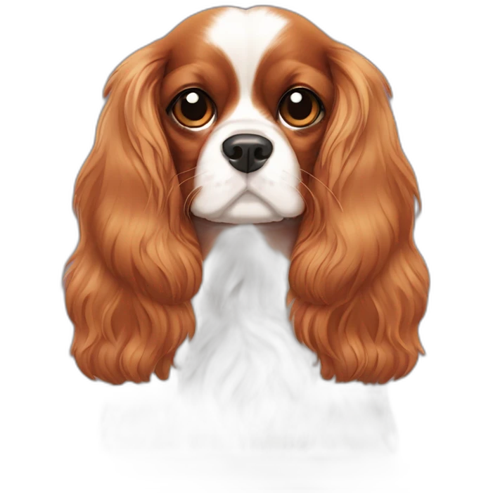 Cavalier king Charles spaniel with heart emoji