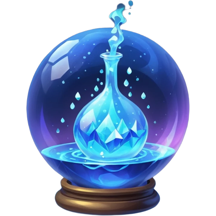 Blue Magic Fantasy Potion, Ball Circle Low Poly emoji