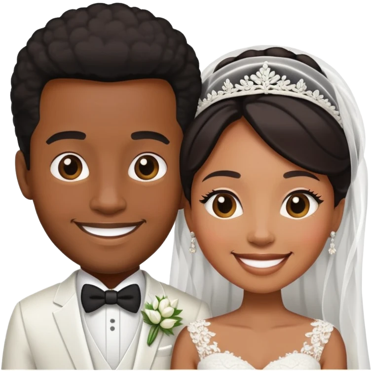 Black couple getting married emoji