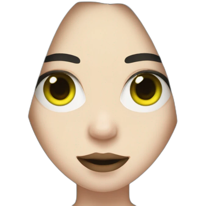 Billie eilish with black and lime hair emoji
