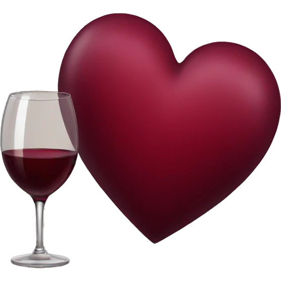 wine red heart emoji