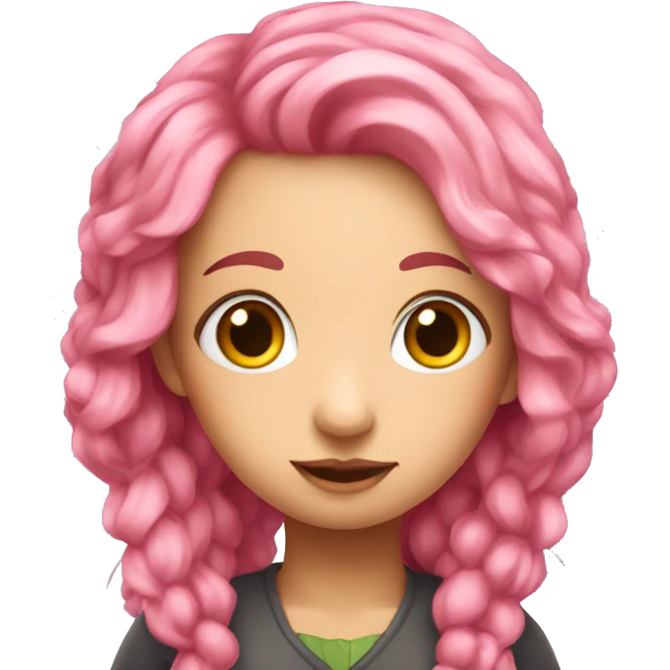 long pink hair fae with wings and insect antenna  emoji