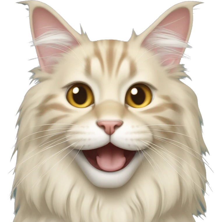 cream colored maine coon smile emoji