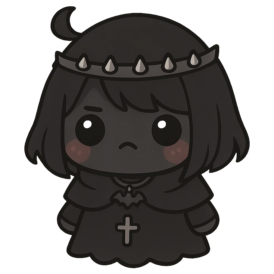 Goth black object emoji