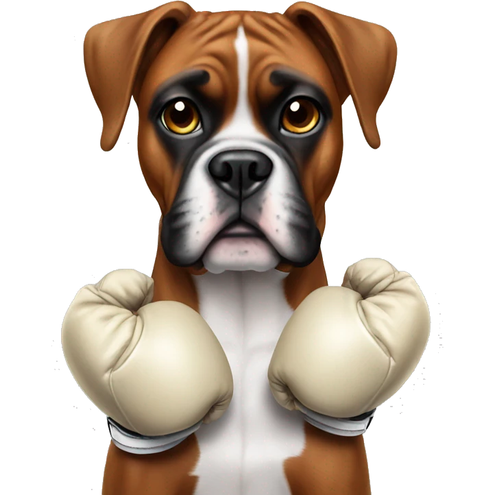 boxer dog wearing gloves emoji