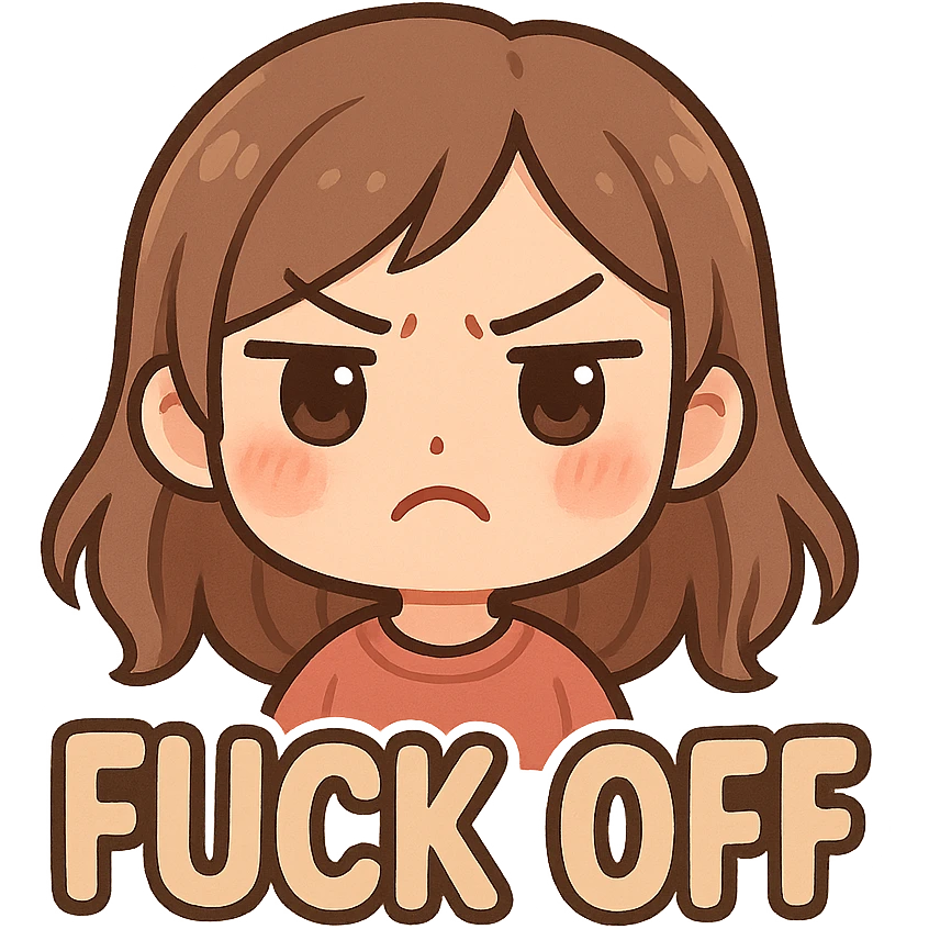 Fuck off text sticker emoji