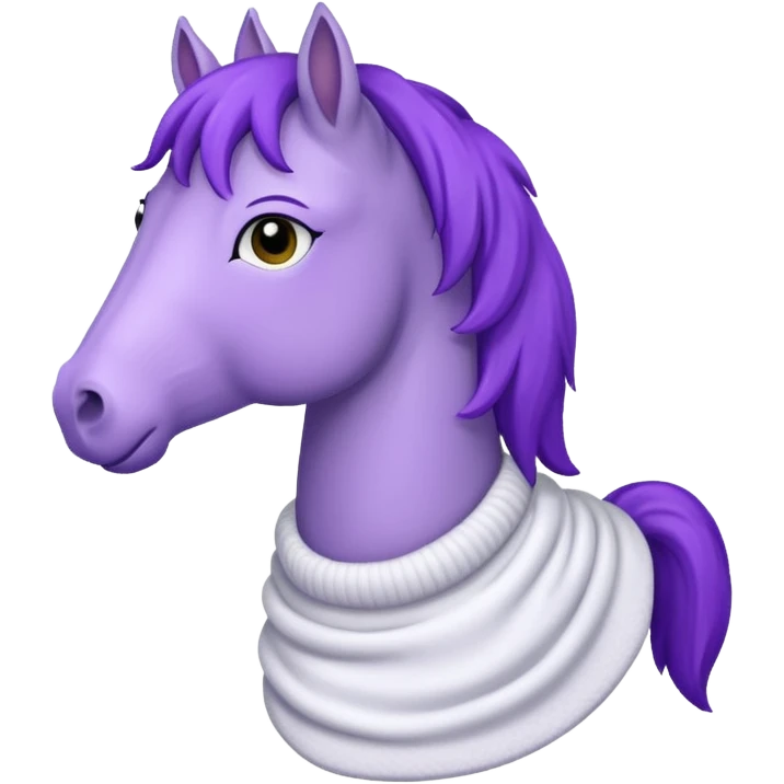 Purple horse wearing white sweater

 emoji
