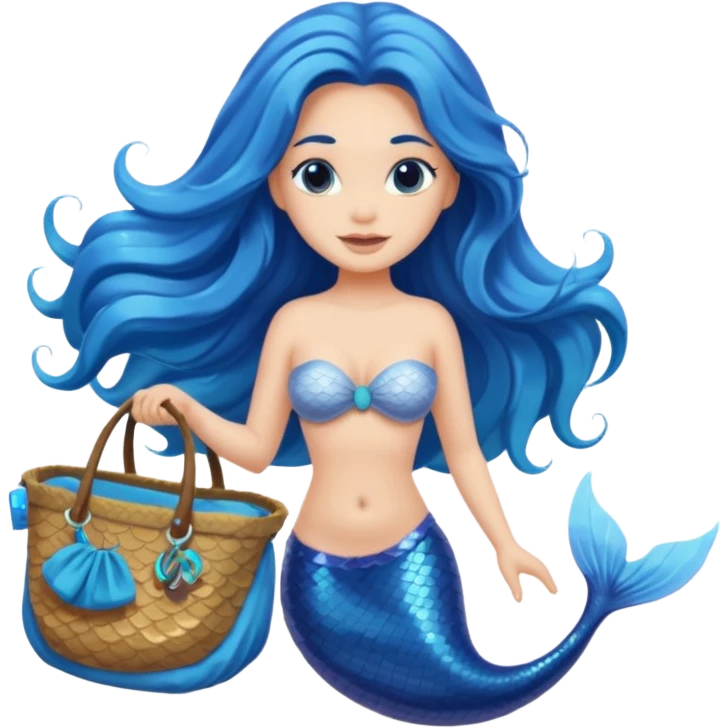 mermaid with beach bag emoji