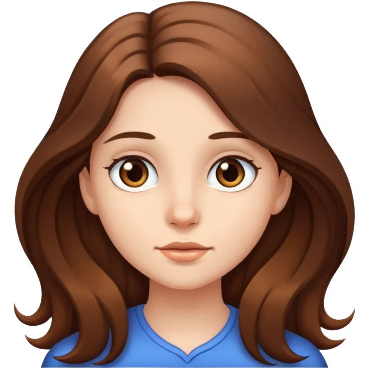 Una chica con pelo largo castaño emoji