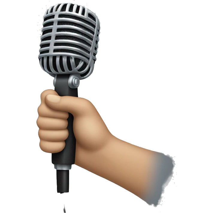 strong hand holding a microphone up emoji