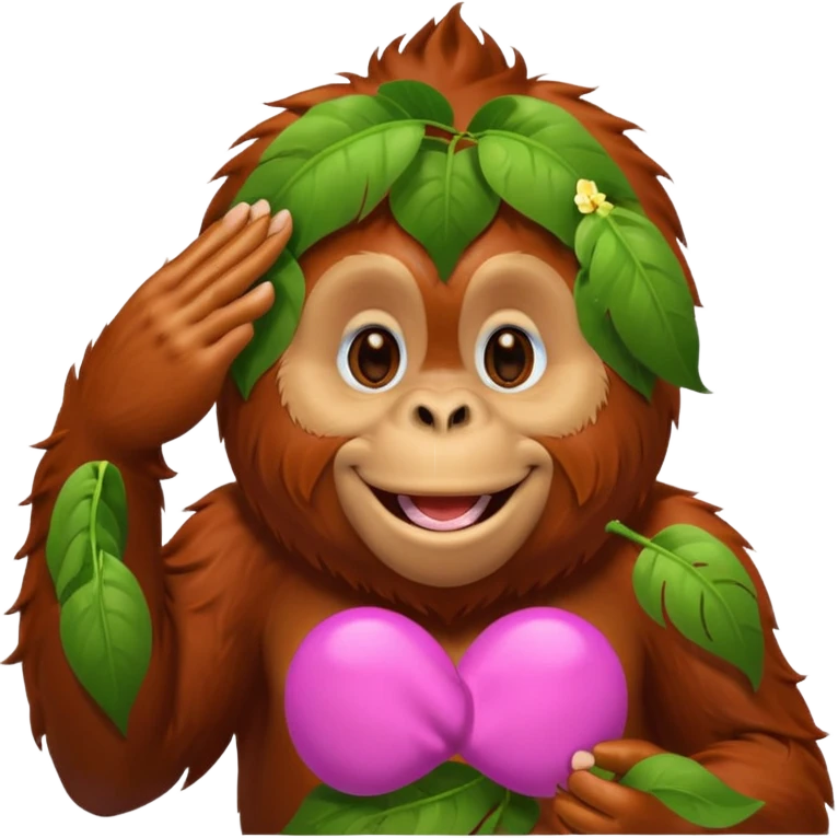 orangutang blowing kiss emoji