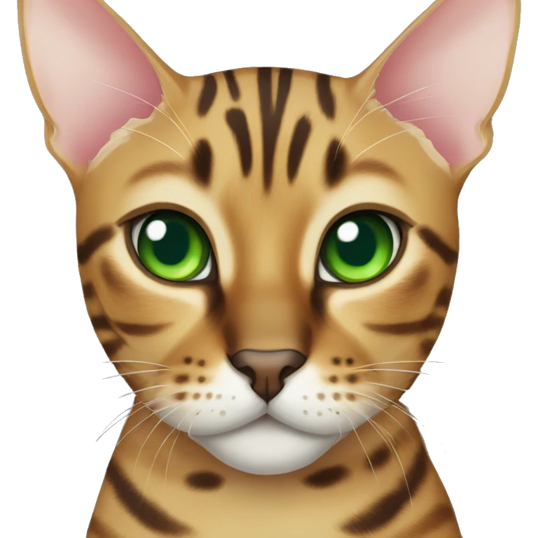bengal cat with green eyes emoji