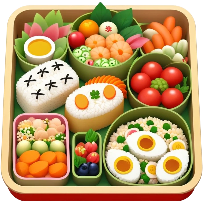 Japanese spring bento box emoji