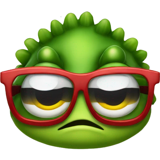 Sapo con gafas rojas emoji