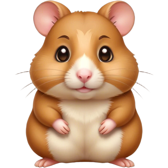 Cinematic Noble Brown Hamster Portrait Emoji, Poised and regal, with a tiny, compact build and a smooth, well-kept rich brown coat, deep-set soulful dark eyes, Simplified yet sharp and sophisticated features, highly detailed, glowing with a soft, dignified glow, high shine, intelligent and energetic, stylized with an air of miniature majesty, focused and attentive, soft glowing outline, capturing the essence of a watchful and confident rodent, so majestic it feels as though it could scurry out of the screen with effortless authority! emoji
