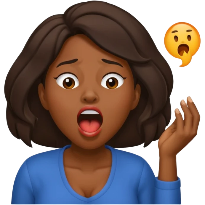 balck woman Yawning  emoji
