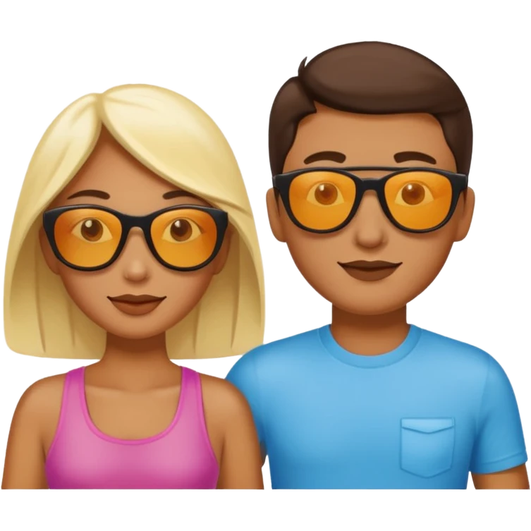 
female male suncream and sunglasses emoji