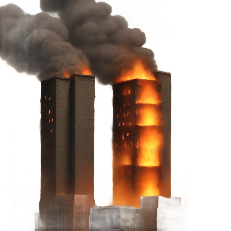 Two towers on fire emoji