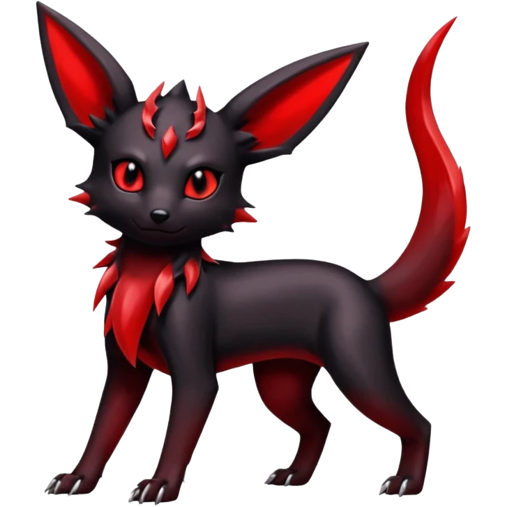  Shiny edgy dark gloomy red gothic cool badass emo-Umbreon-Salandit-Jolteon-fusion emoji
