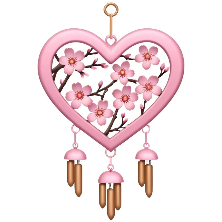 sakura heart with a wind chime emoji