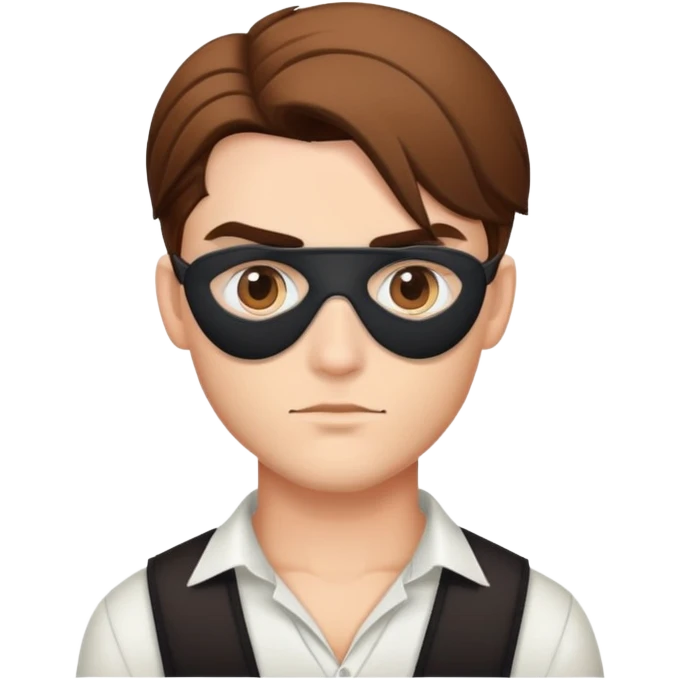 Handsome guy with eyepatch and a brown side parting emoji