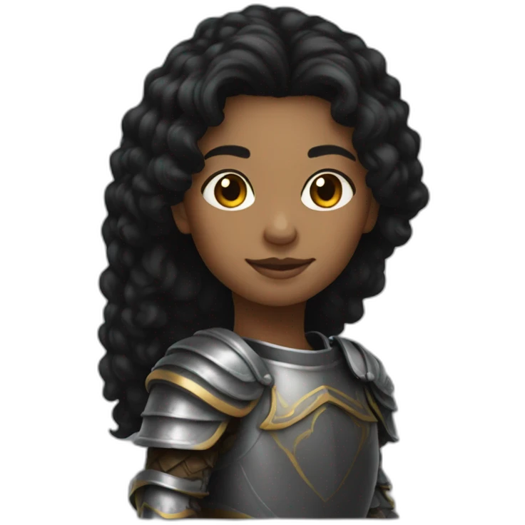 knight woman black haire emoji