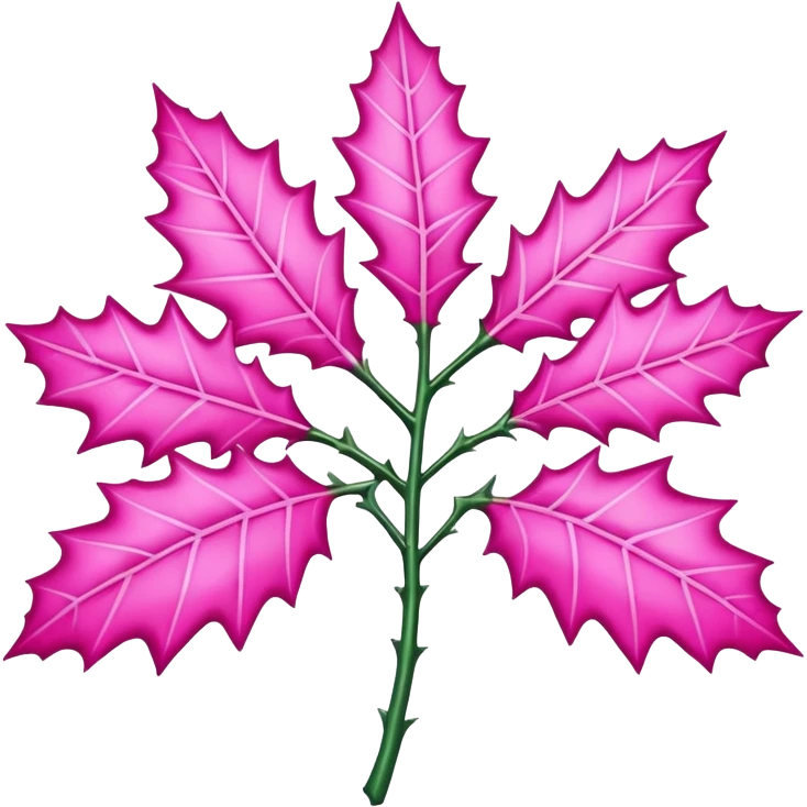 pink holly with white leaves christmas emoji