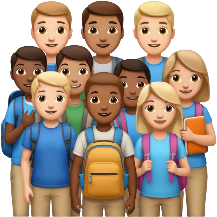 An escalator full of students emoji