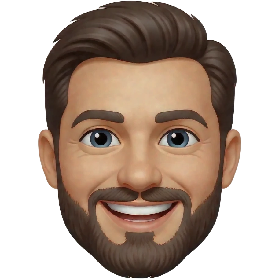 A joyful smile expression on a man’s face emoji