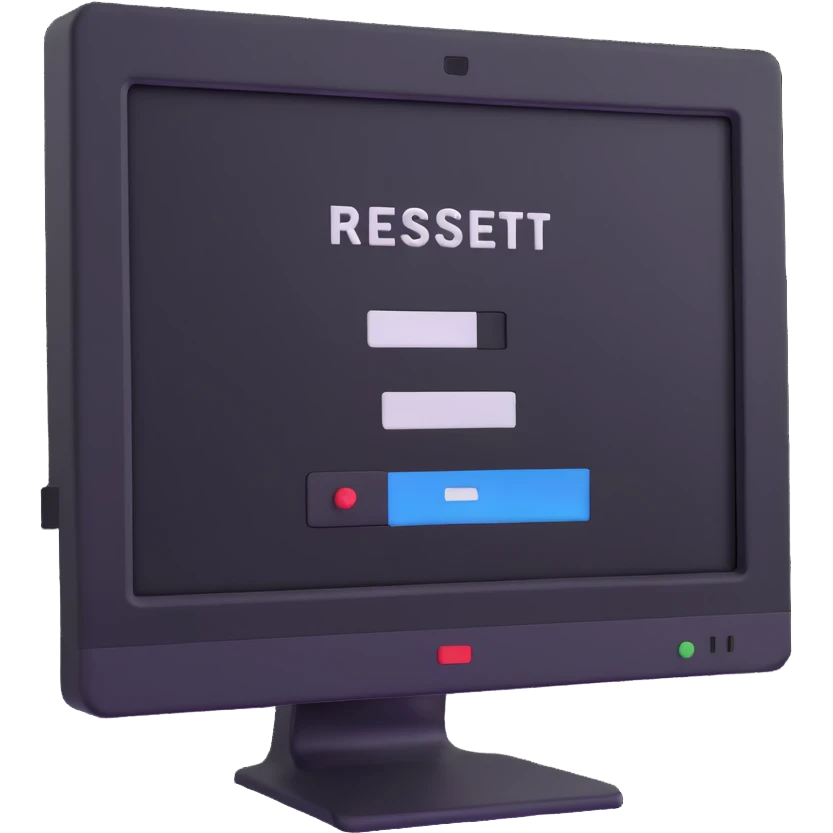 Computer screen with password field and reset button emoji