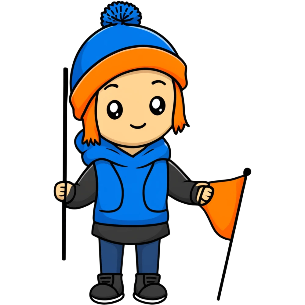girl with blue beanie holding a protest flag for social justice emoji