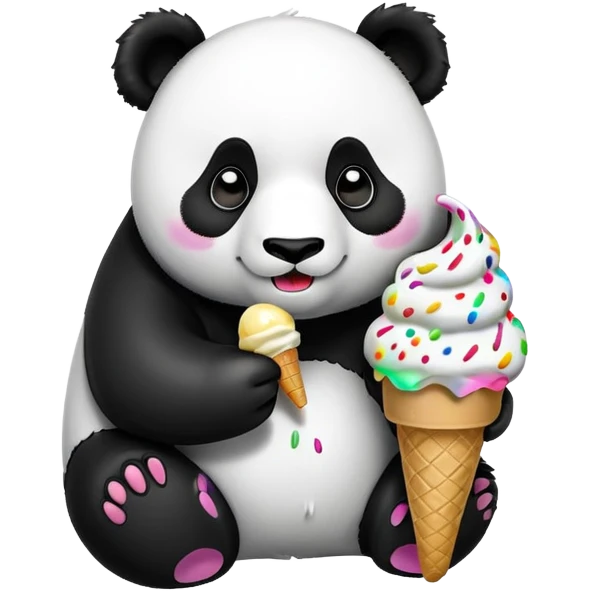 Panda eating ice cream emoji