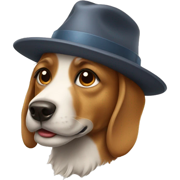 Dog wearing hat emoji
