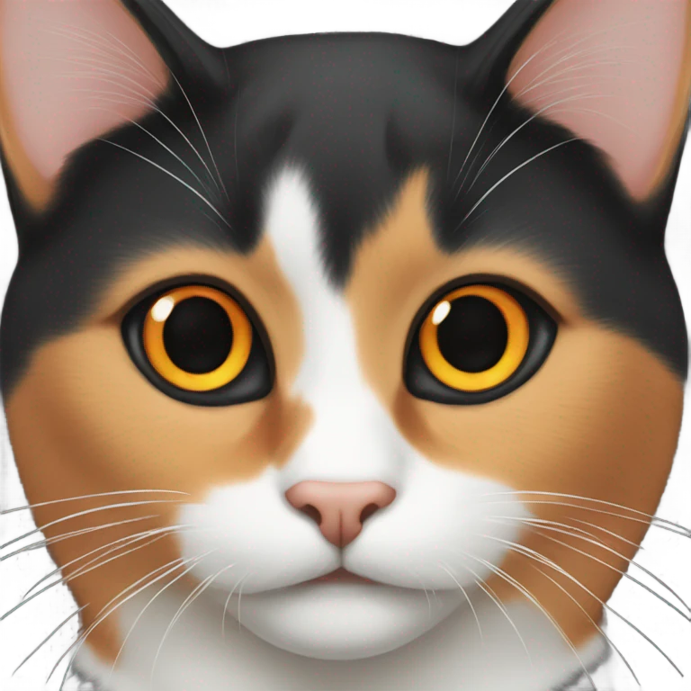 black, orange, and white cat emoji