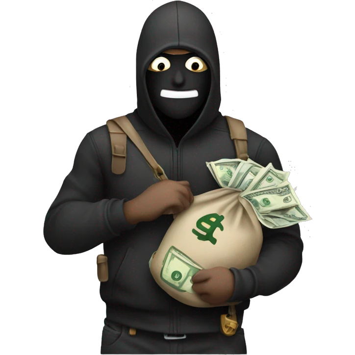 Robber with a money bag emoji emoji