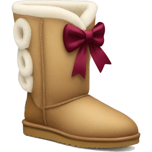 uggs with burgundy bow on the side emoji