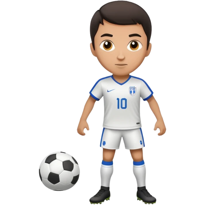 Soccer player with defense pose, short dark hair emoji
