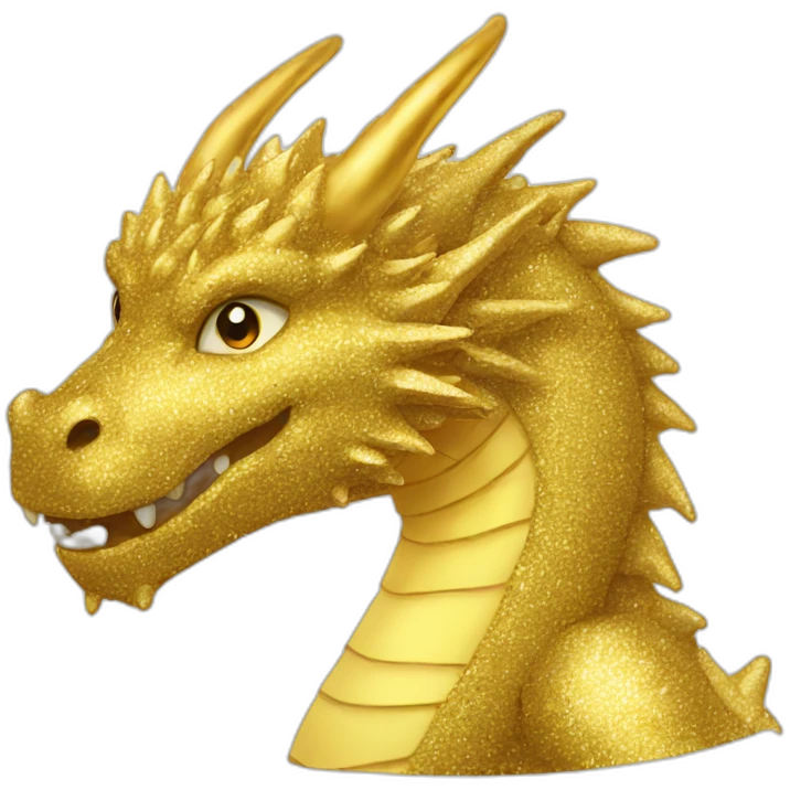 Golden glitter dragon emoji