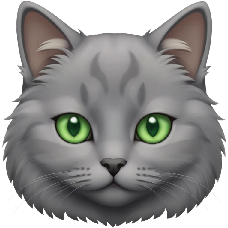 gray cat with green eyes emoji