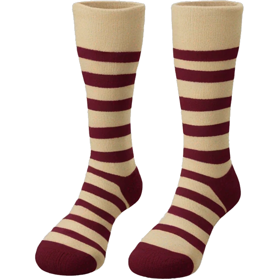 biege socks with burgundy stripes emoji