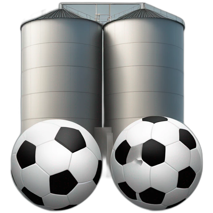 two-soccer-balls-in-front-of-a-silo emoji