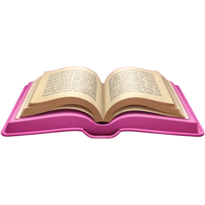 An open pink book with glowing light rays emerging from its pages, magical atmosphere, emoji